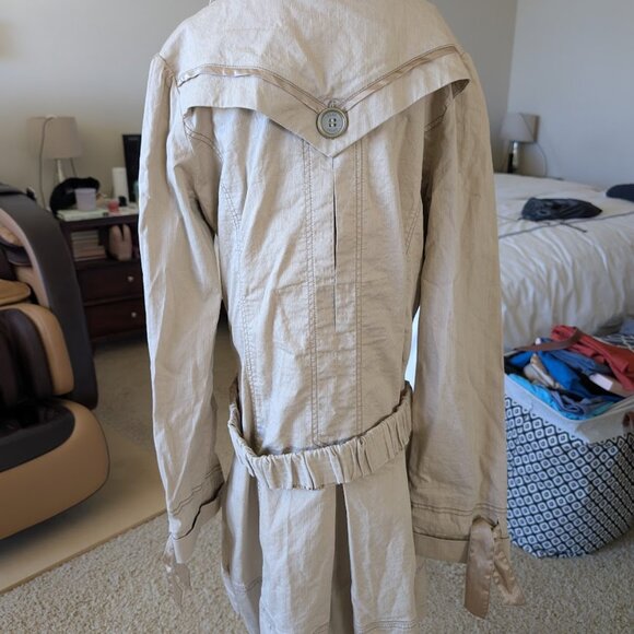 DKNY Jeans - Lightweight trench coat-style jacket W/satin trim - FREAKING CUTE - Picture 6 of 7